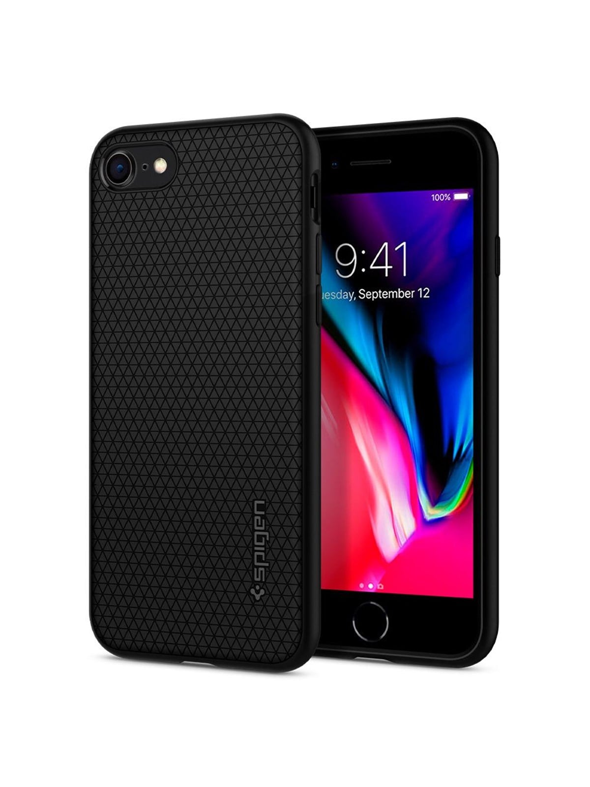 Spigen Liquid Air - Black - Iphone SE (2022/2020)/8/7 - Handys Cover Cases - 042cs20511
