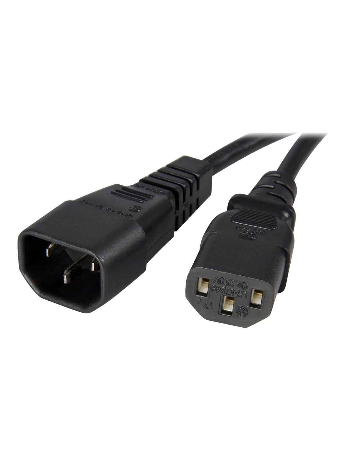 Standard Computer Power Cord Extension C14 to C13 - Power Extension Cable - 1 m - Stromkabel Extern - Pxt1001m