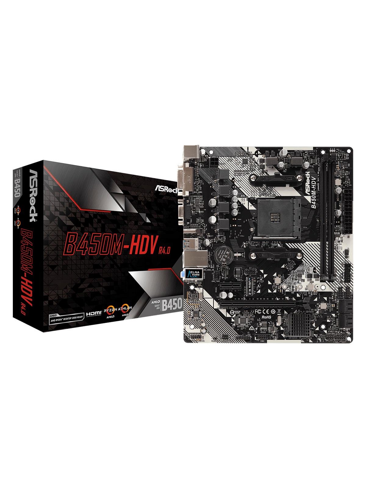 Asrock B450m-hdv R4.0 Mainboard - Amd B450 - Amd Am4 Socket - Ddr4 Ram - Micro-atx