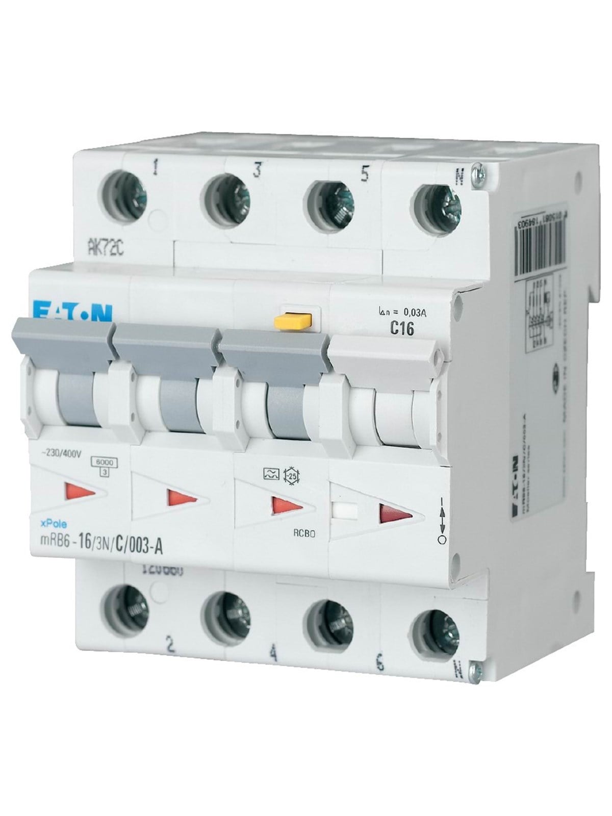 Eaton Mrb6-16/3n/c/003-a - Combined Residual Circuit And Miniature - Komponenten Fuer Schaltkaesten Und Schraenke - 120660