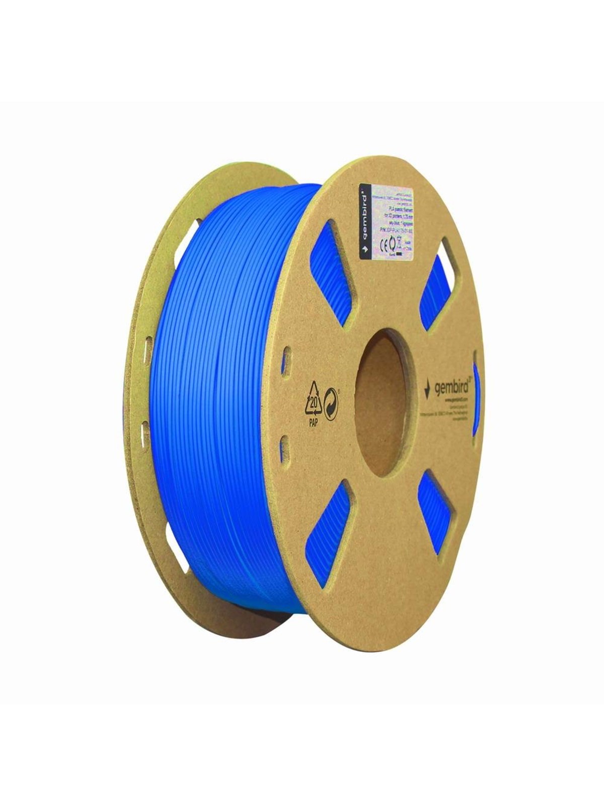 Gembird Pla Filament - Blue - 1.75mm ø - 1 kg - Filament 3D Drucker - 3dp-pla1.75-01-b