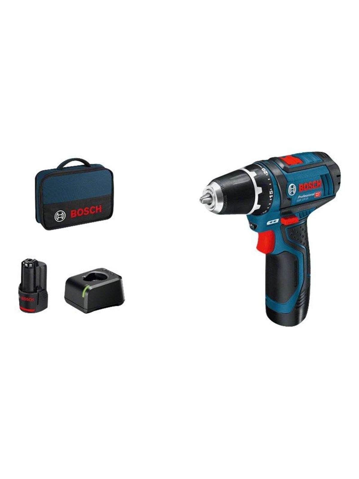Bosch Professional Gsr 12 V - 15 W/ 2 x 2 Ah Charger - Schraubbohrmaschinen - 060186810f