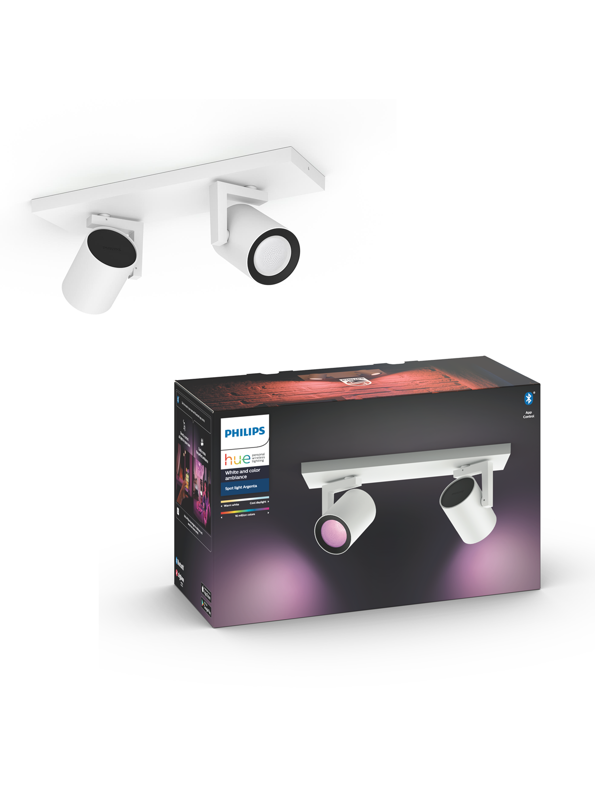 Philips Hue Argenta 2er Spot - Weiß - Smart Home - 929003808001