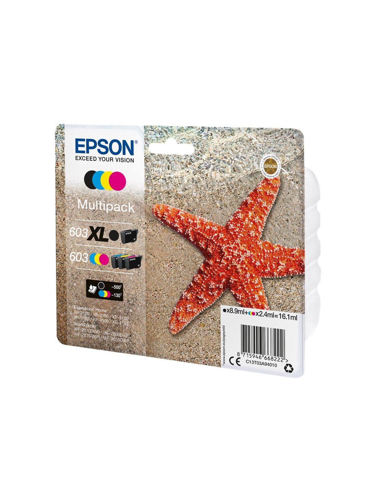 Epson 603 Multipack - 4-pack - Black Yellow Cyan Magenta - Original - Ink Cartridge - Druckerzubehoer Tinte Toner - C13t03a94020
