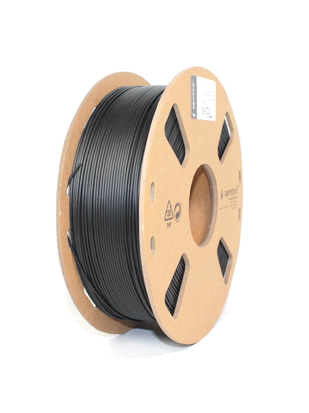 Gembird Pla Filament - Schwarz - 1.75mm ø - 1 kg - Filament 3D Drucker - 3dp-pla1.75-01-bk