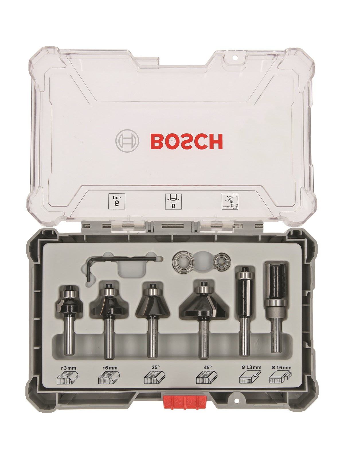 Bosch Bosc Fräsersatz 6 Pcs Trim&Edging 8mm | 2607017469 - Haus Garten