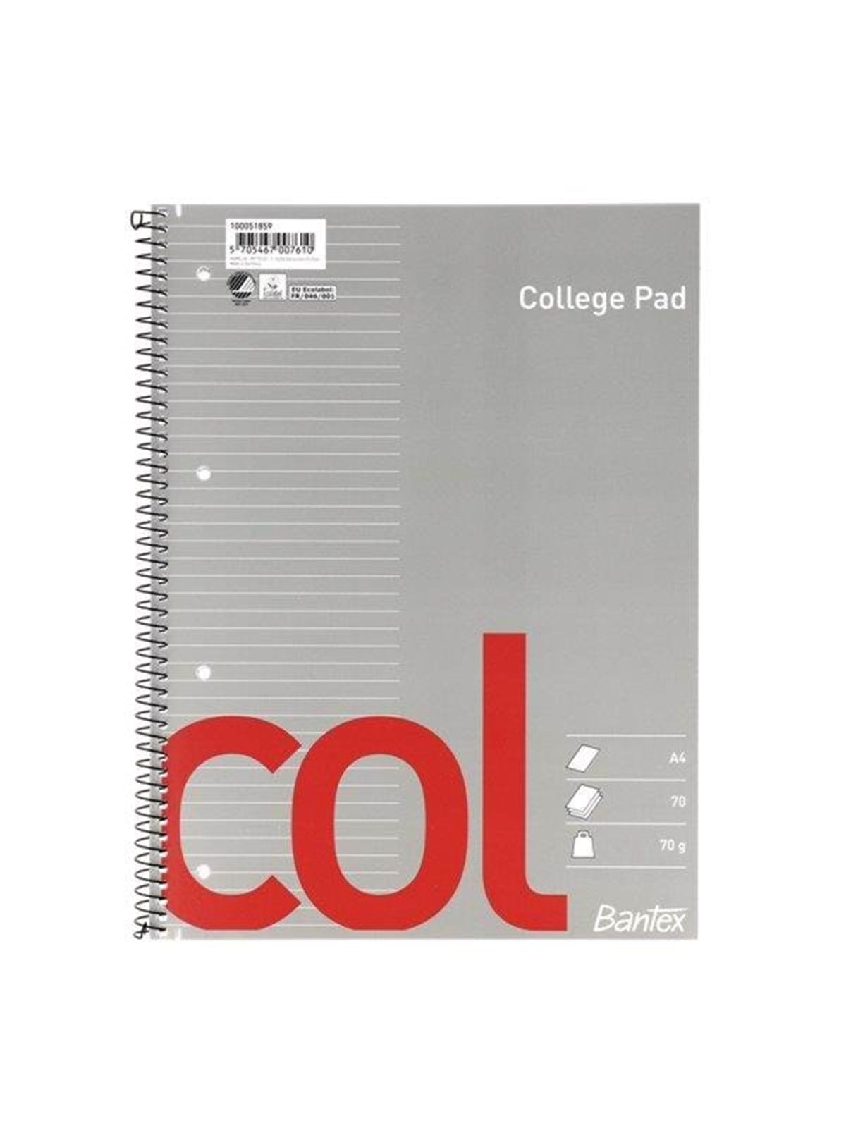 Bantex Col College Pad A4 Ruled A4