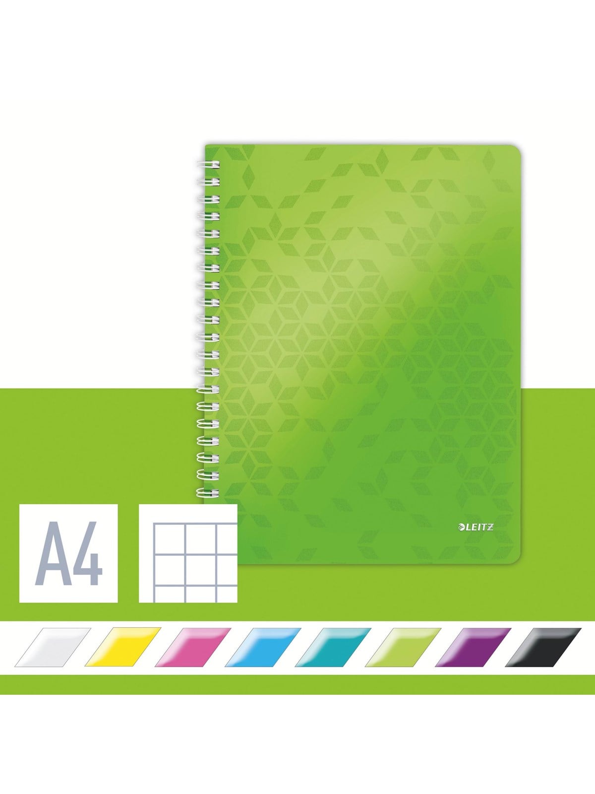 Leitz Wow Collegeblock A4 Kariert, Spiralgebunden Mit Pp-einband - Bloecke Formulare Und Notizbuecher - 46380054