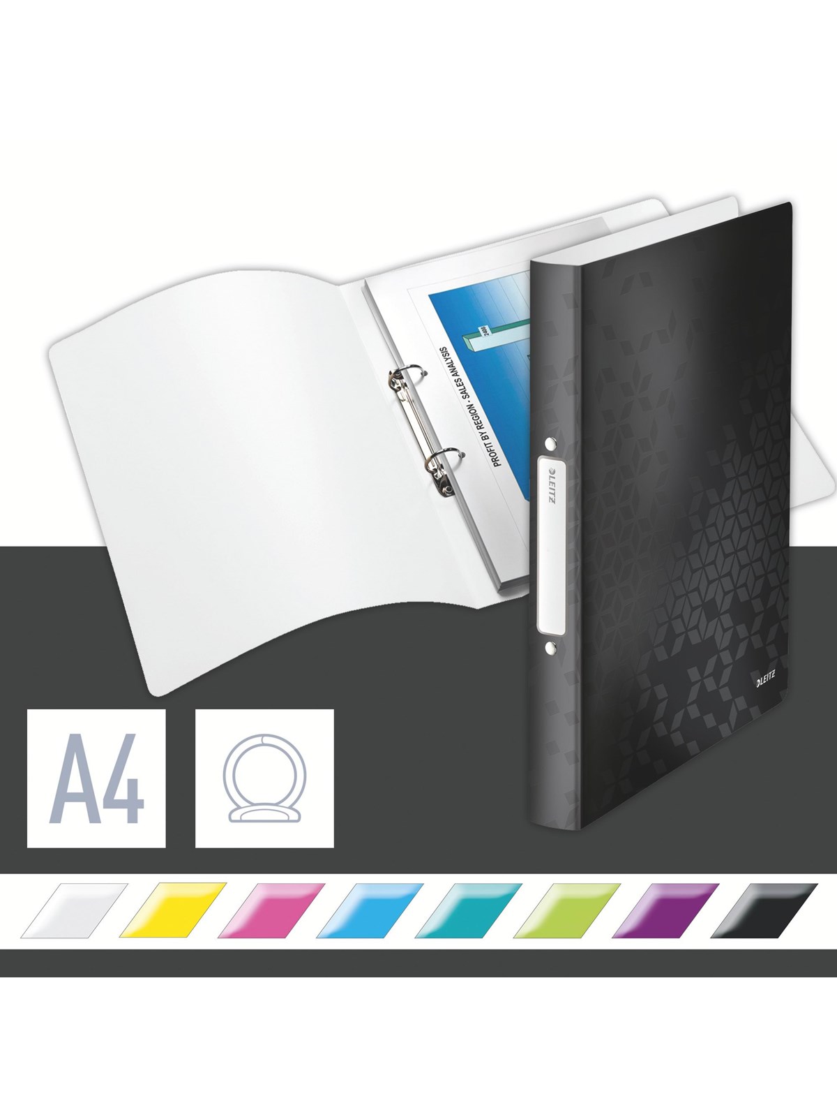 Leitz Wow Ringbuch Schwarz - Mappenund Clipboards - 42570095