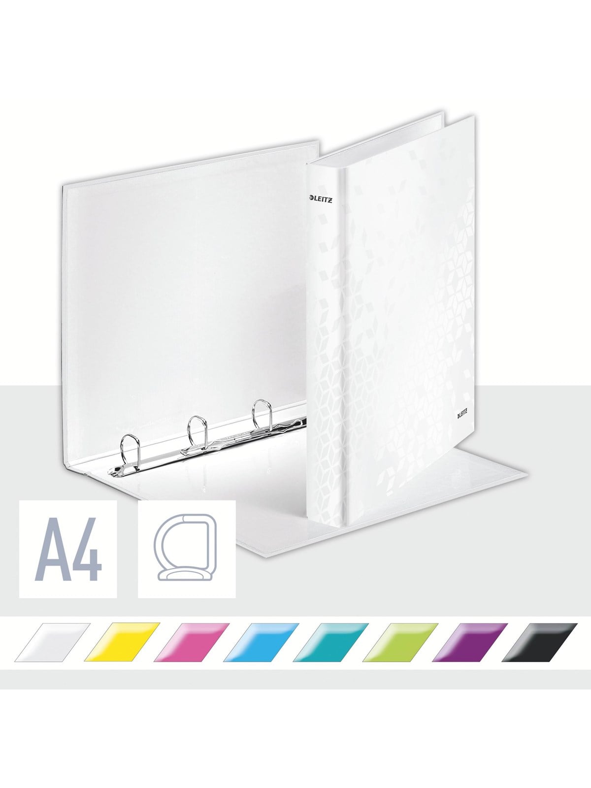 Leitz Ringbinder Wow Laminated A4+ 4dr/25mm White - Briefordner Und Ringmappen - 42420001