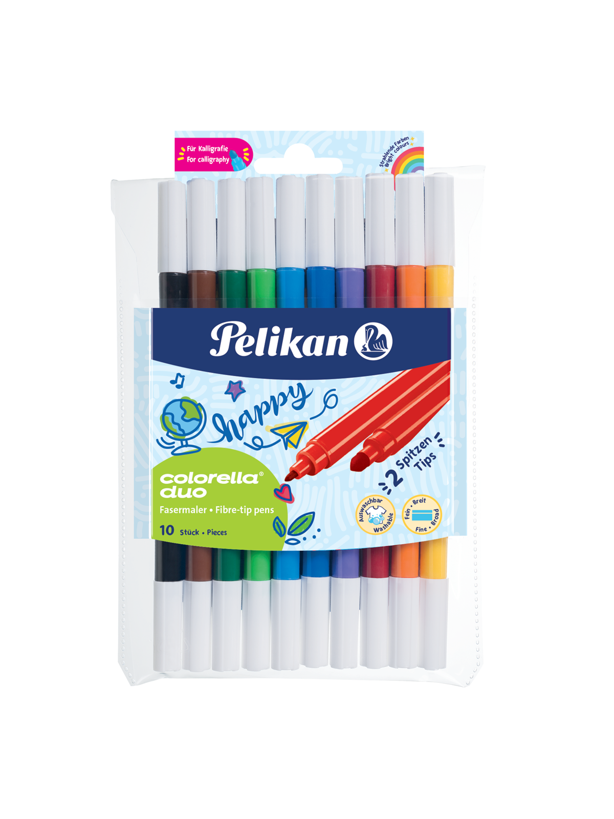 Pelikan Fasermaler Colorella Duo, 10 Farben - Hobby Zubehoer - 973172