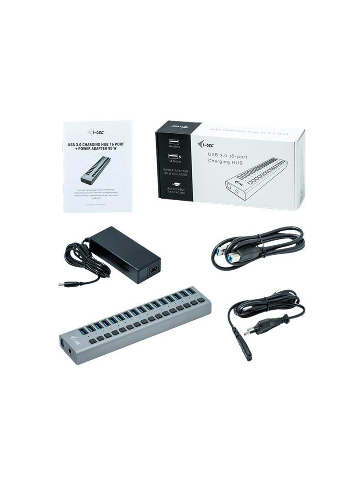 I-tec Usb 3.0 Charging Hub - 16-port - 90w - Usb 3.0 Type-a Usb-hubs - 16 - Grau - Usb Hubs - U3chargehub16