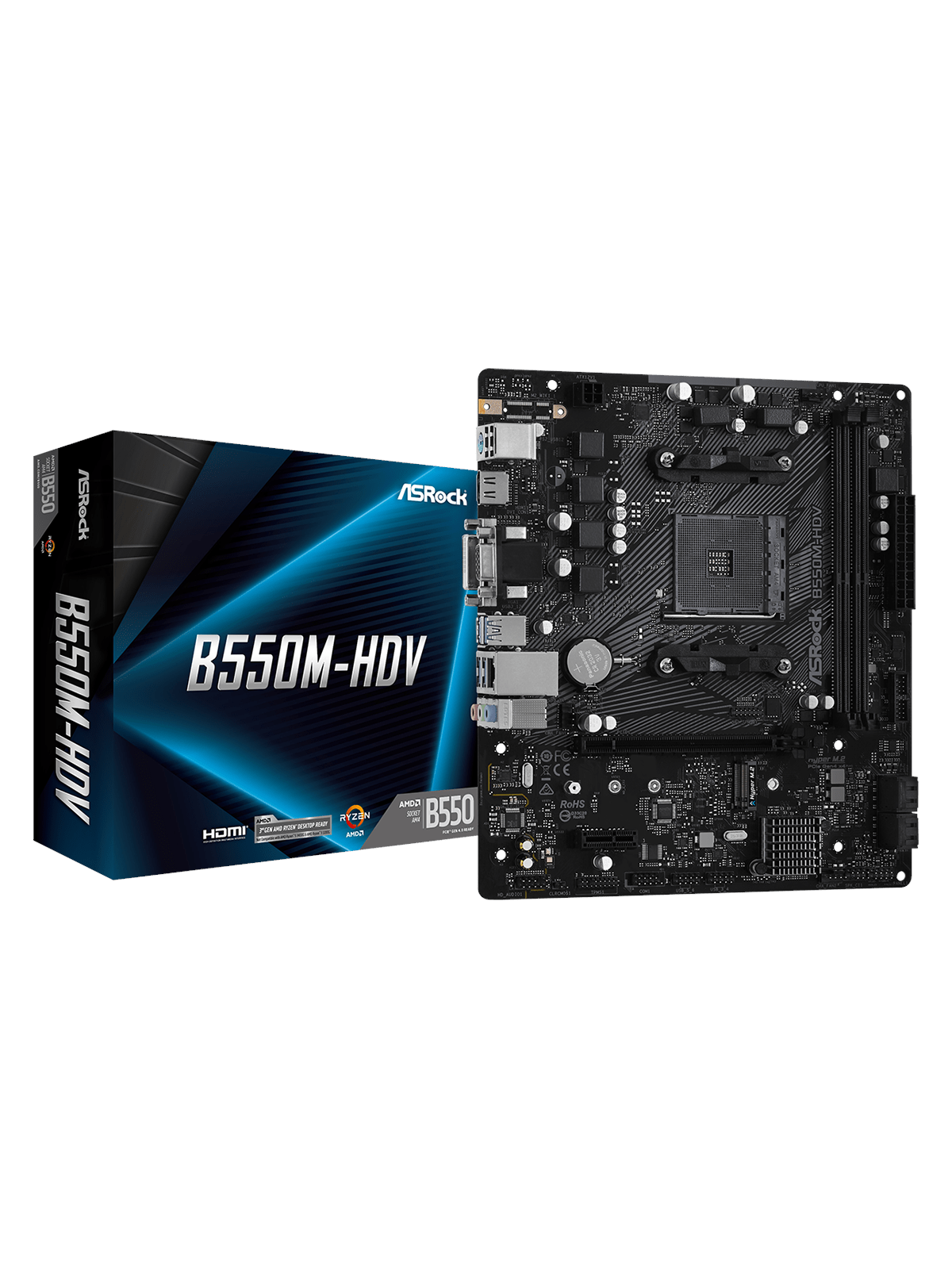 Asrock B550m-hdv Mainboard - Amd B550 - Amd Am4 Socket - Ddr4 Ram - Micro-atx - 90-mxbdj0-a0uayz