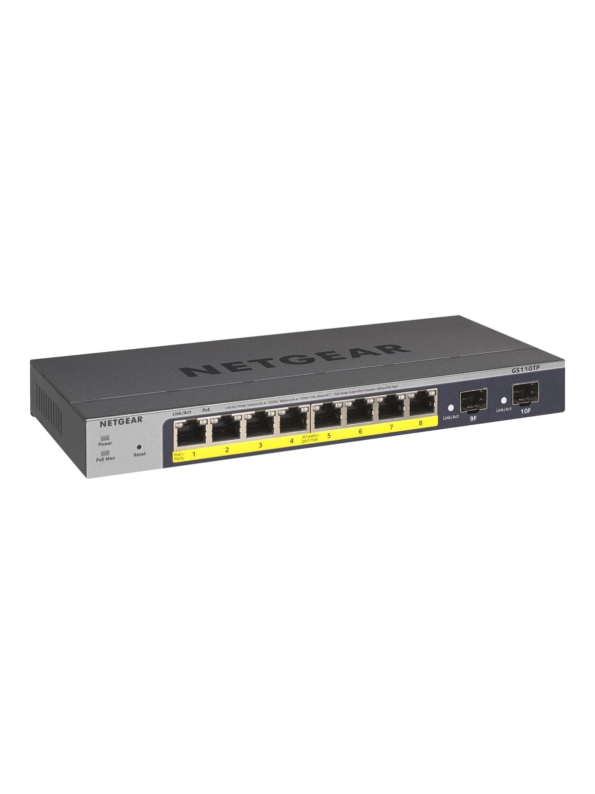 Netgear Gs110tpv3 8-port Gigabit Poe+ Ethernet Smart Switch With 2 Sfp Ports And Cloud Management - Switches - Gs110tp-300eus