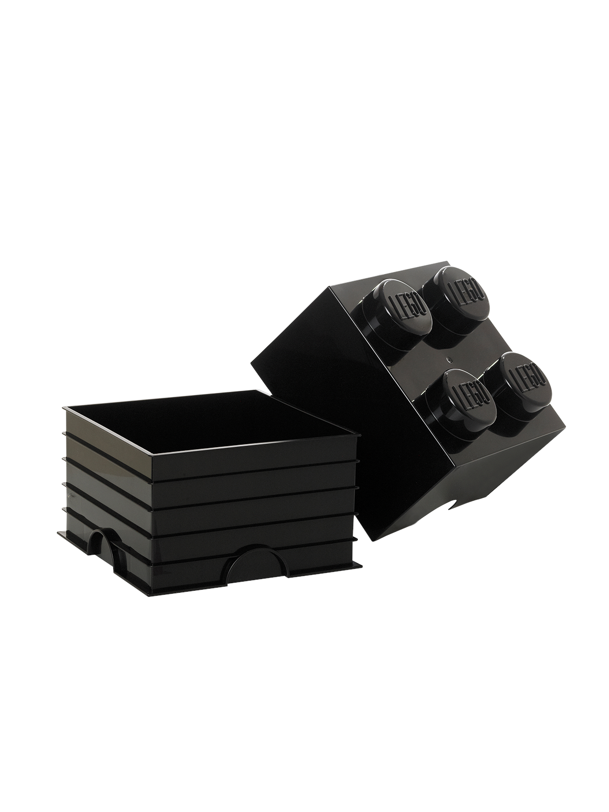 Lego Aufbewahrungsstein, 4 Noppen, Schwarz - Kinderzimmer - 40031733