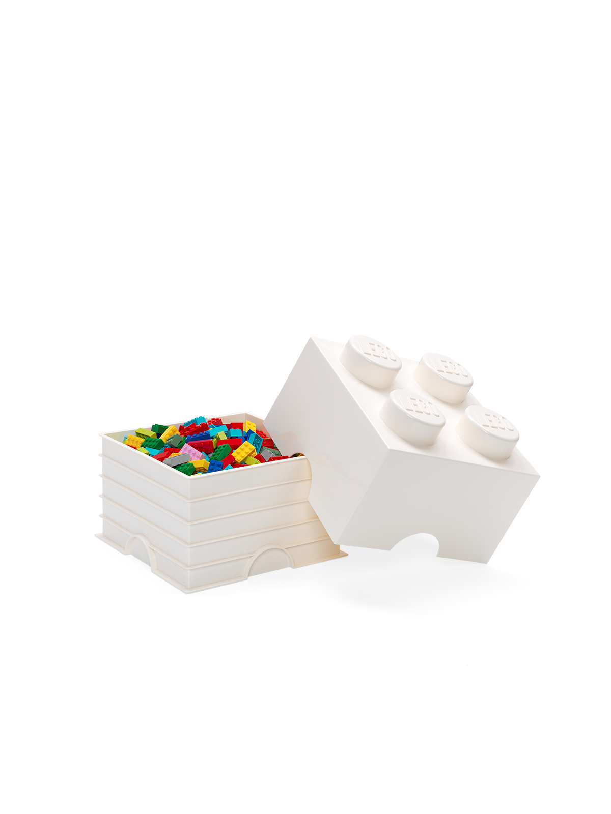 Lego Aufbewahrungsstein, 4 Noppen, Weiß - Kinderzimmer - 40031735