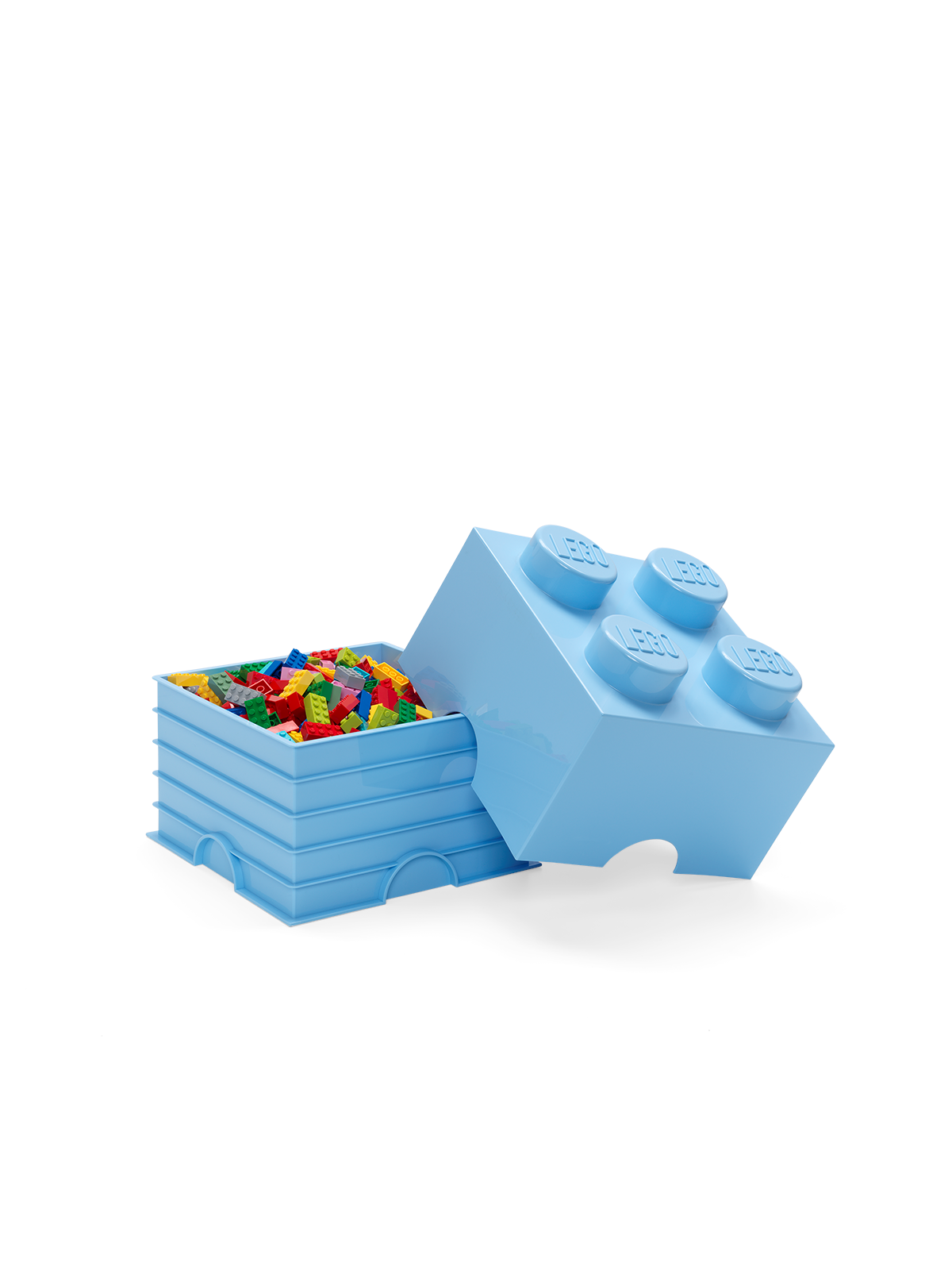 Lego Aufbewahrungsstein, 4 Noppen, Hell Blau - Kinderzimmer - 40031736