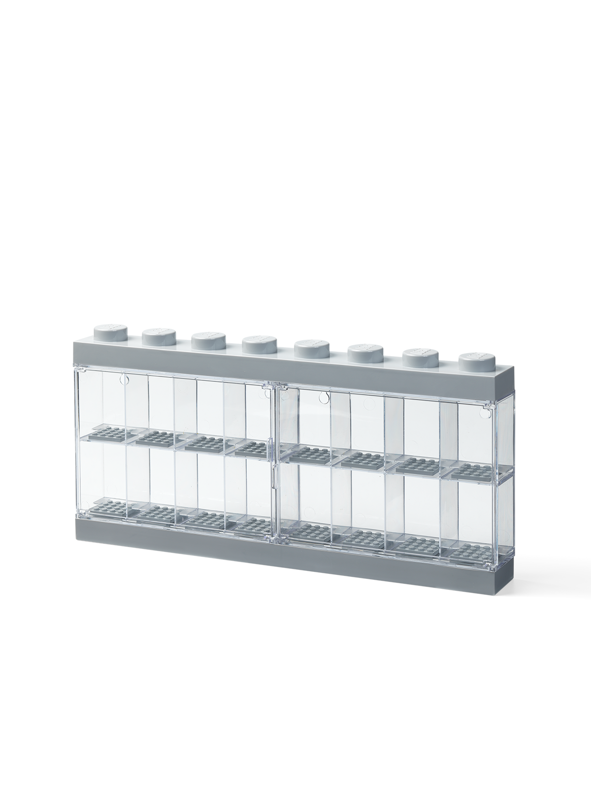 LEGO Minifiguren-Schaukasten für 16 minifiguren, grau
