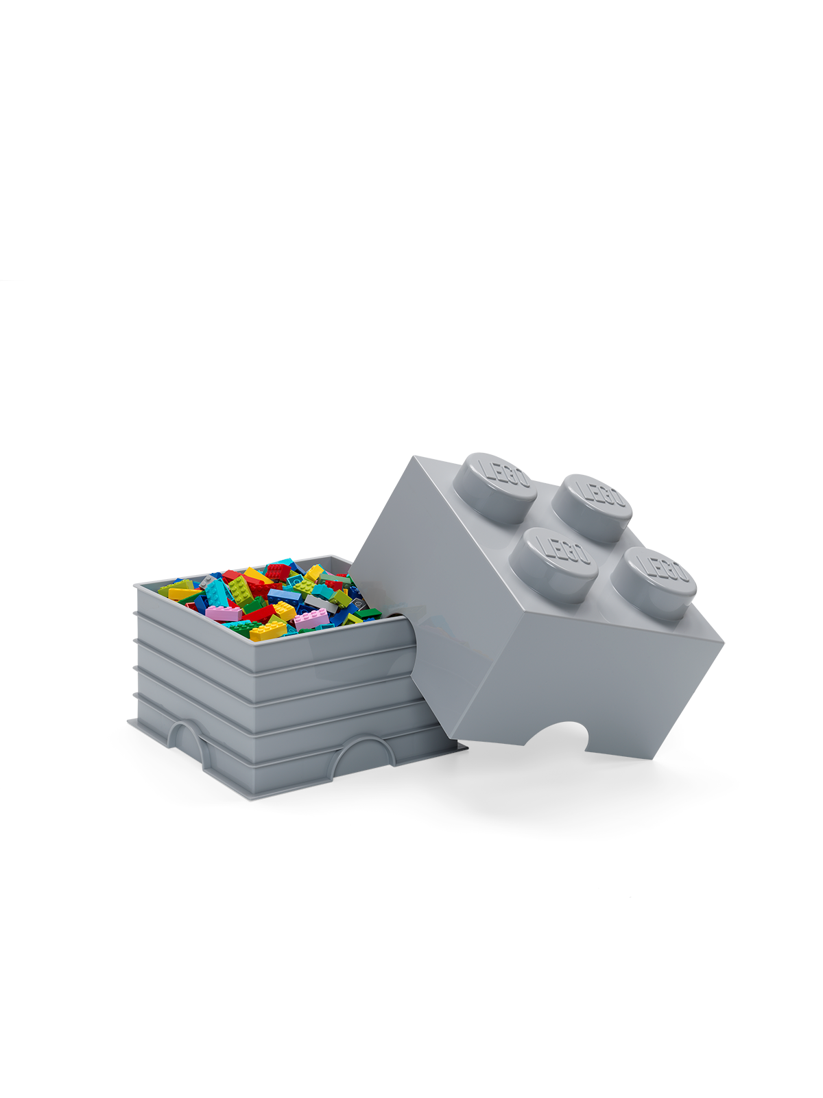 Lego Aufbewahrungsstein, 4 Noppen, Grau - Kinderzimmer - 40031740