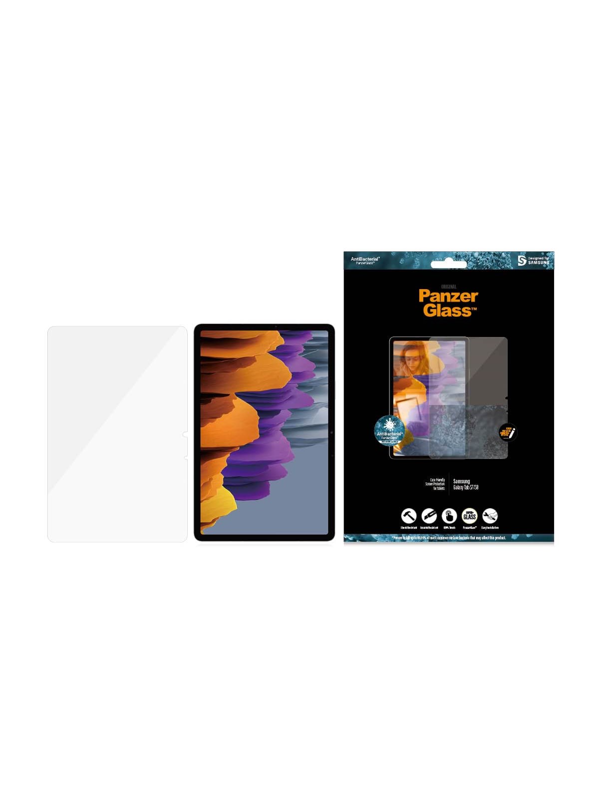Panzerglass Samsung Galaxy Tab S7 | S8 | Screen Protector Glass - Handys Schutzfolie - Panzer7241