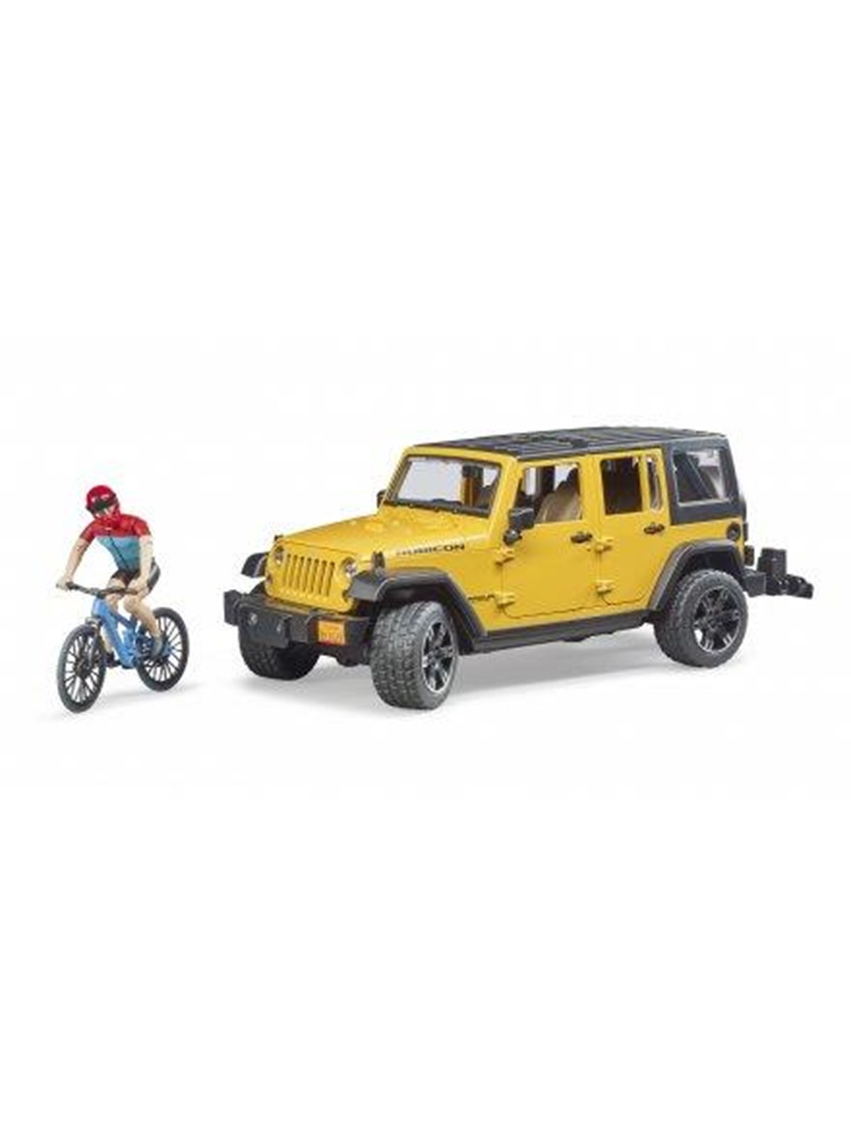 Bruder Jeep Wrangler Rubicon With Mountainbike And Cyclist - Spielzeugauto - 02543