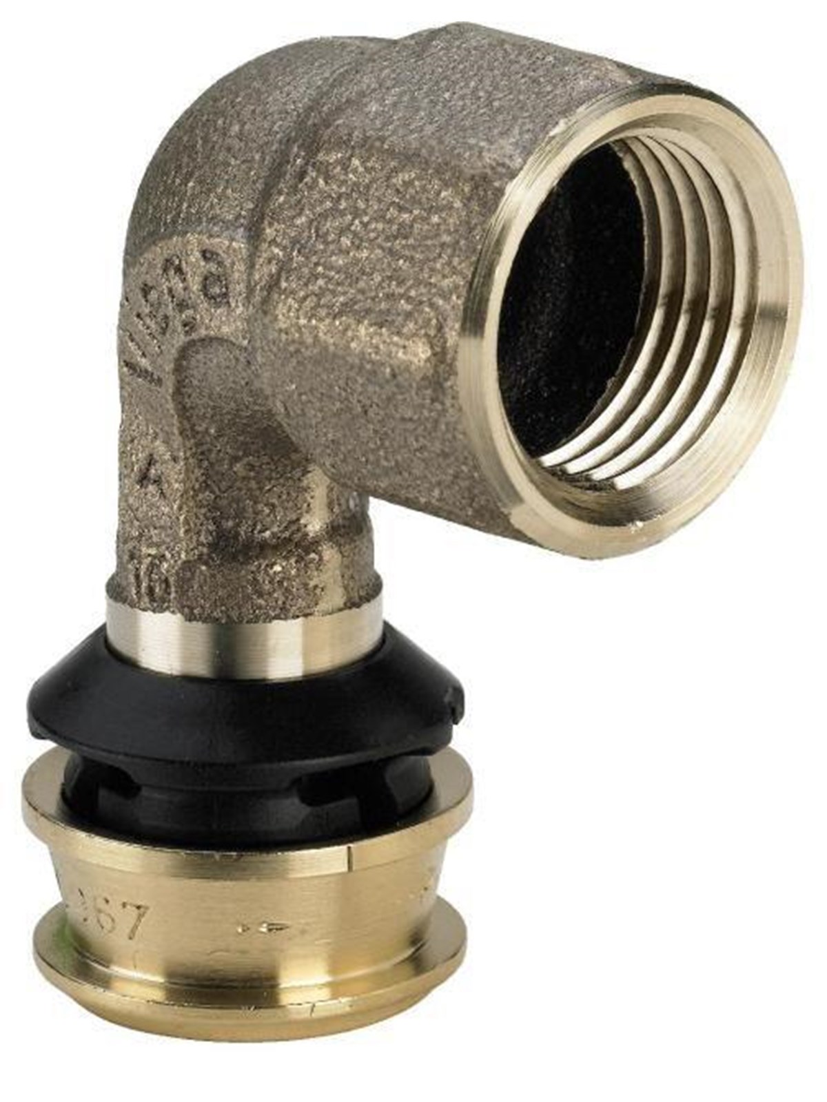Viega Raxofix transition bend 90° 20 x 1/2" socket/socket gunmetal Image