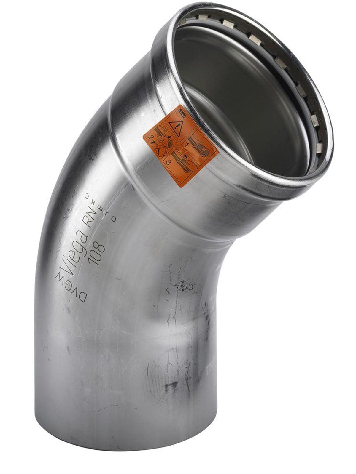 Viega Sanpress Inox XL bend 45° 76.1 Stainless steel/bright 482688 Image