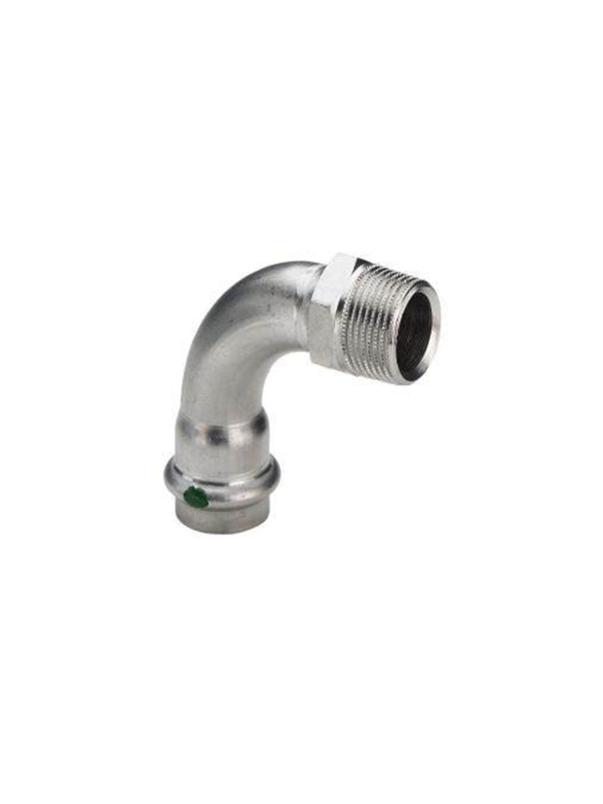 Viega Sanpress Inox transition bend 90° socket/nipple 18 mm x 3/4" stainless steel Image