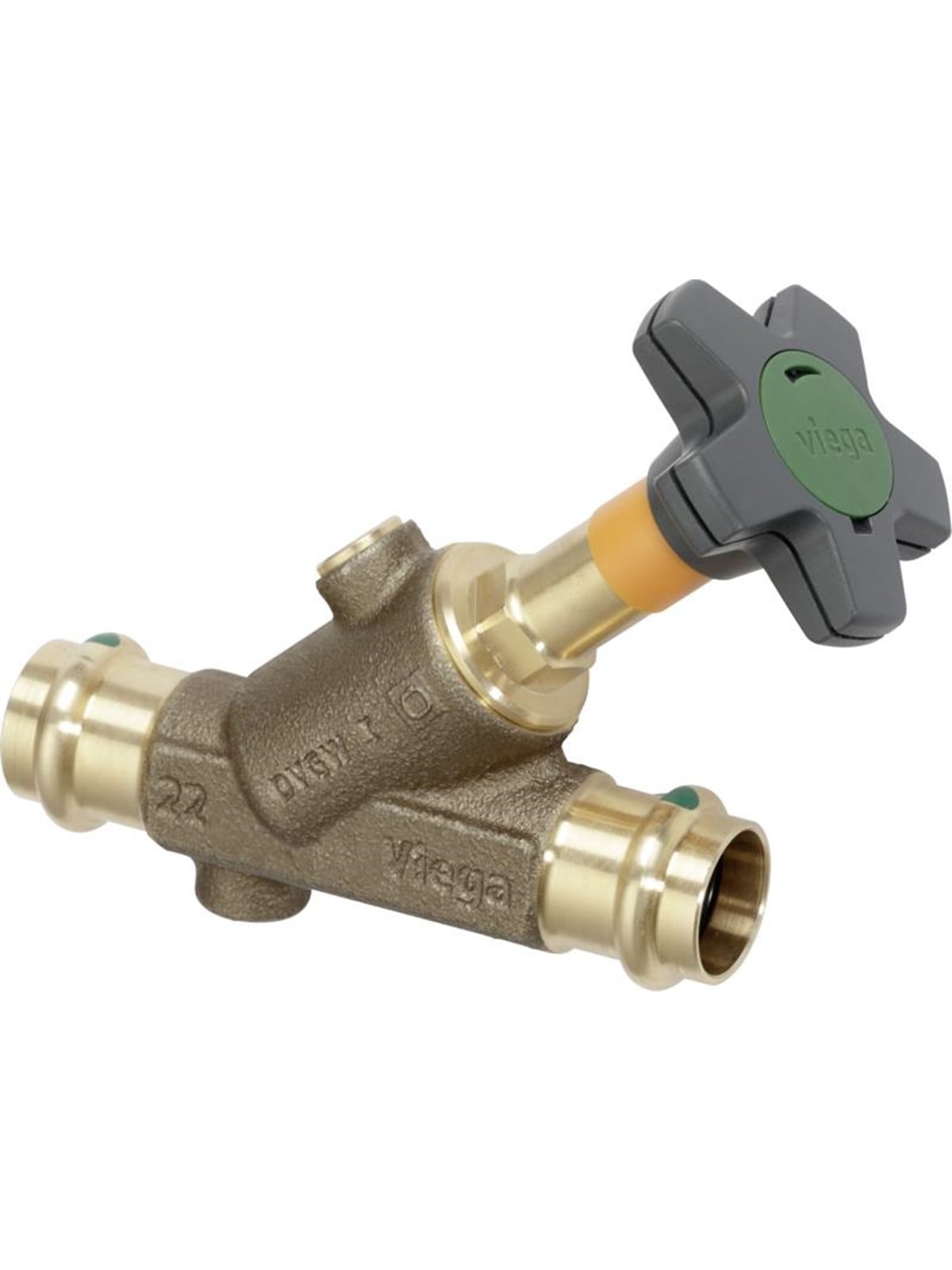 Viega Easytop inclined seat valve 28 mm gunmetal Image
