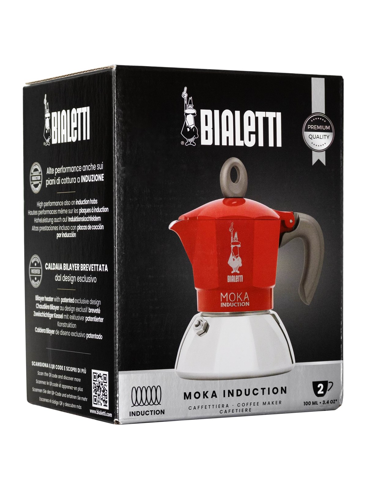 Bialetti Moka Induction 2.0 - 2 Cups - Kaffeezubereitung - 6942