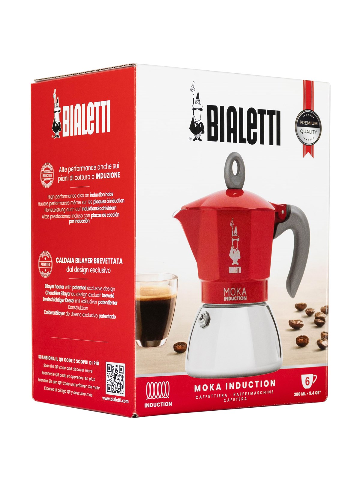 Bialetti Moka Induction 2.0 - 6 Cups - Kaffeezubereitung - 6946