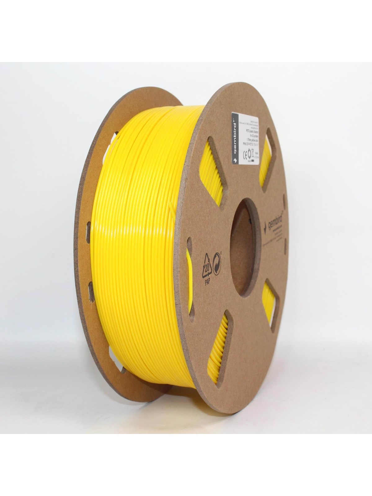 Gembird Petg (Pet, Pett) Filament - Yellow - 1.75mm ø - 1 kg - Filament 3D Drucker - 3dp-petg1.75-01-y