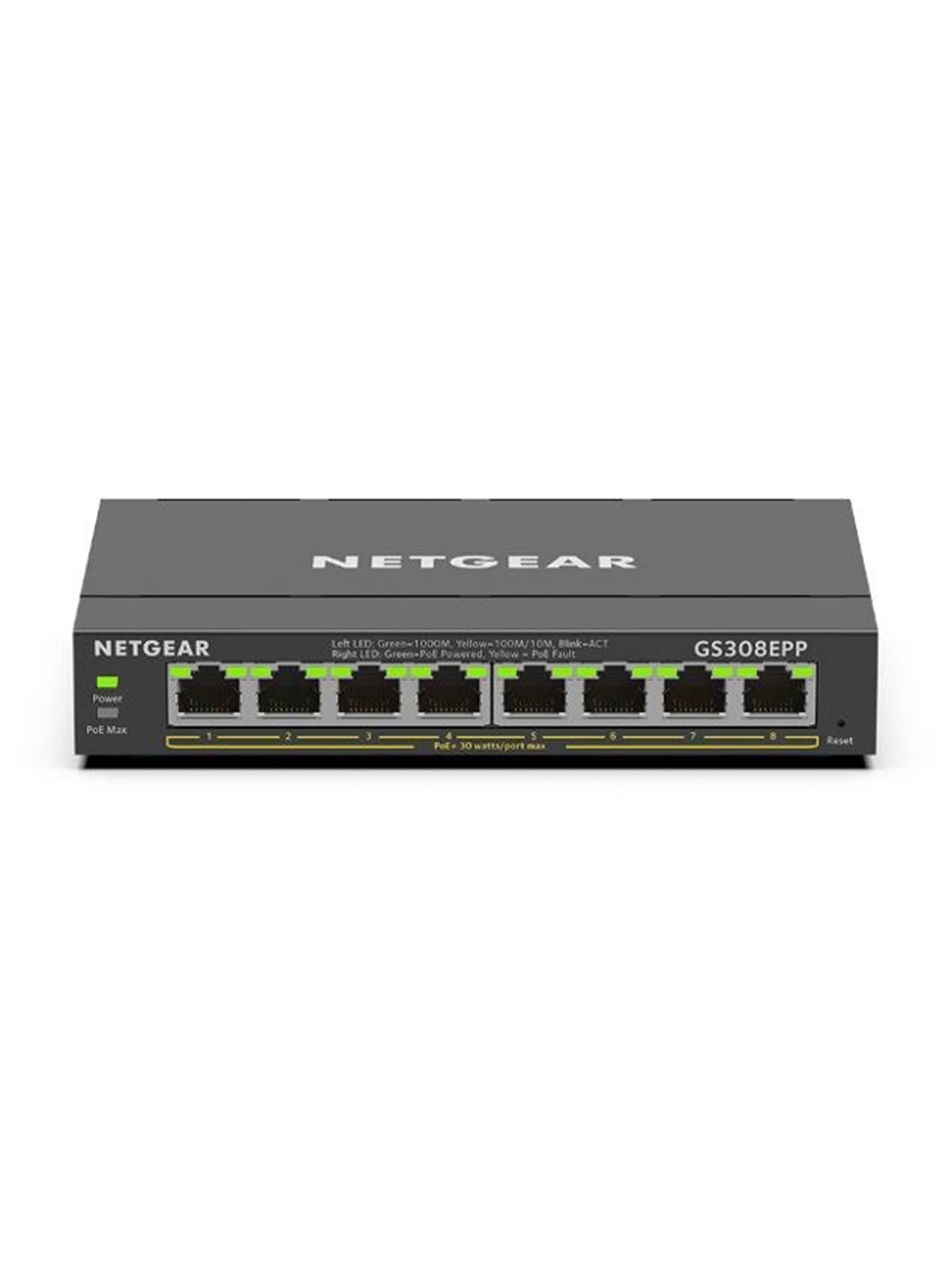 Netgear Gs308epp-100pes 8-port Poe+ Gigabit Ethernet Plus Switch (123w) - Switches
