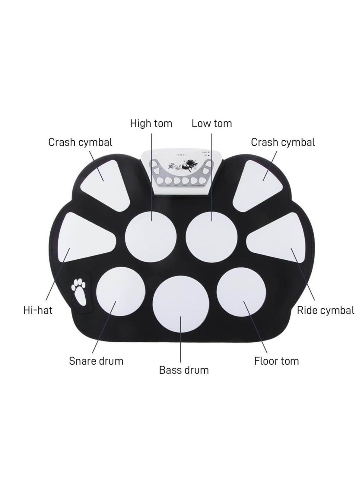 Mikamax Roll Up Elektronisches Schlagzeug - Tragbares Digitales Drum-set Mit 9 Pads & Pedalen - Musikinstrumente DJ Ausstattung - 04796