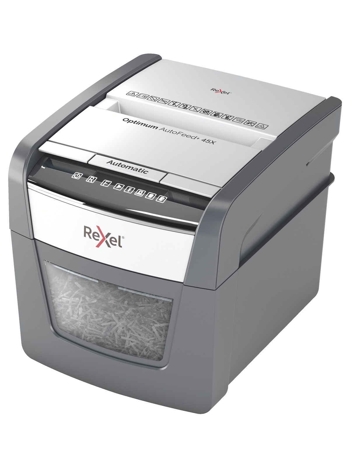 Rexel Optimum Autofeed 45x Automatischer Aktenvernichter Partikelschnitt, P4 - Makulatoren Aktenvernichter - 2020045xeu