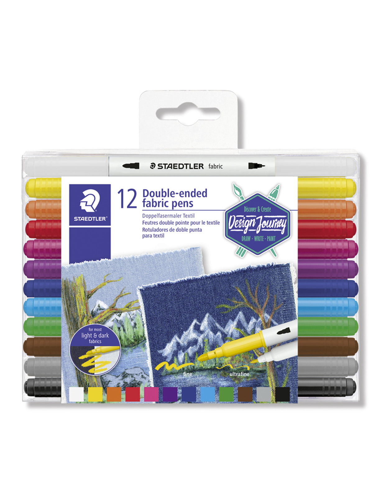 Staedtler Double-ended Fabric Pens 12 Pcs - Hobby Zubehoer - 3190 Tb12
