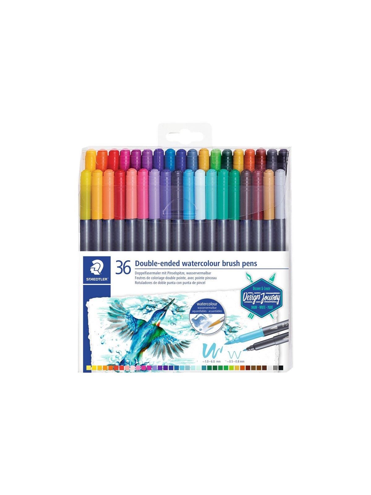 Staedtler Double-ended Watercol. Brush 36pcs - Utensilien Zum Schreiben Und Zeichnen - 3001 Tb36
