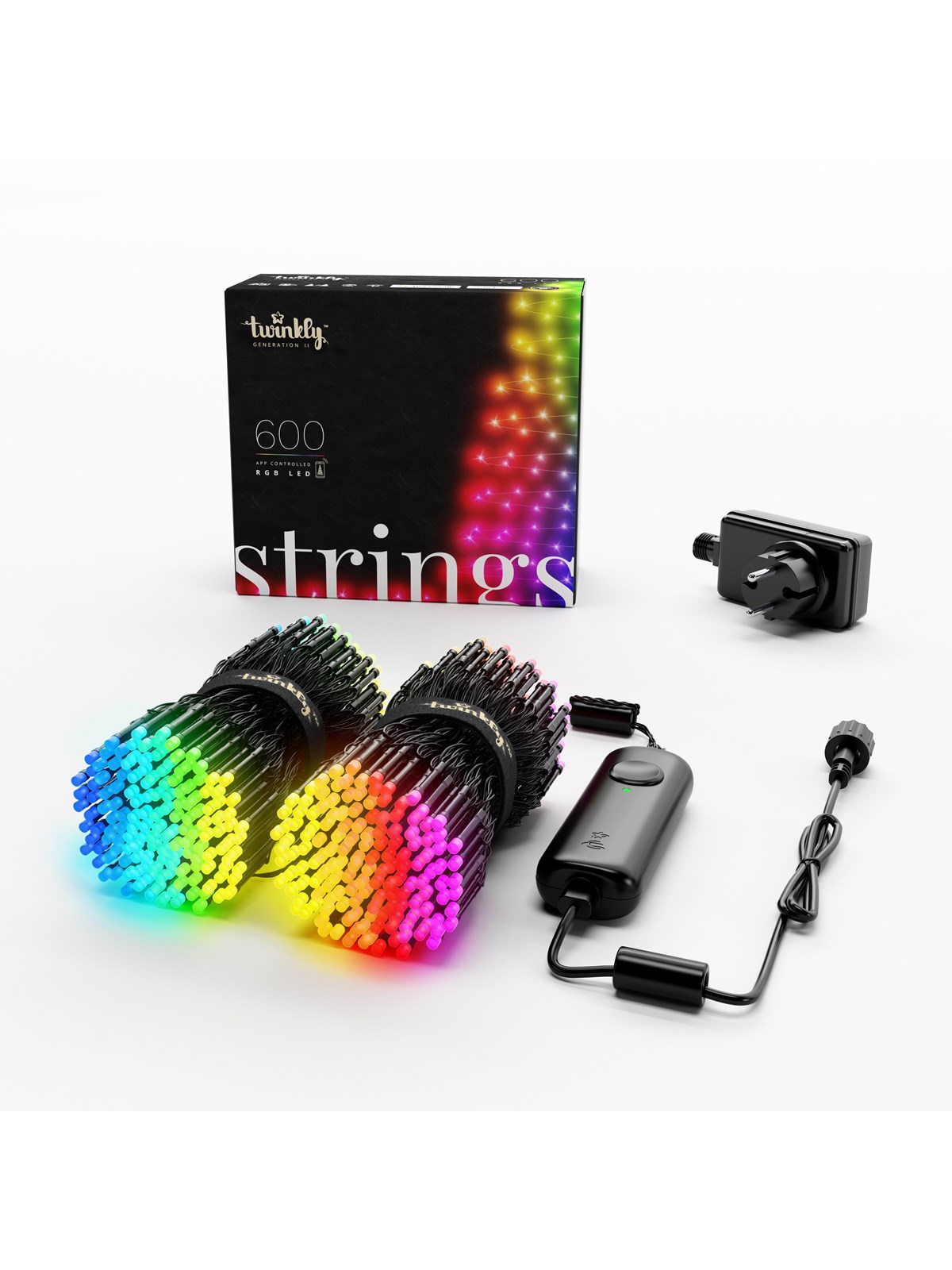 Twinkly Strings - 600 App-controlled Rgb Leds. 48 Meters. Black Wire. - Smart Home - Tws600stp-beu