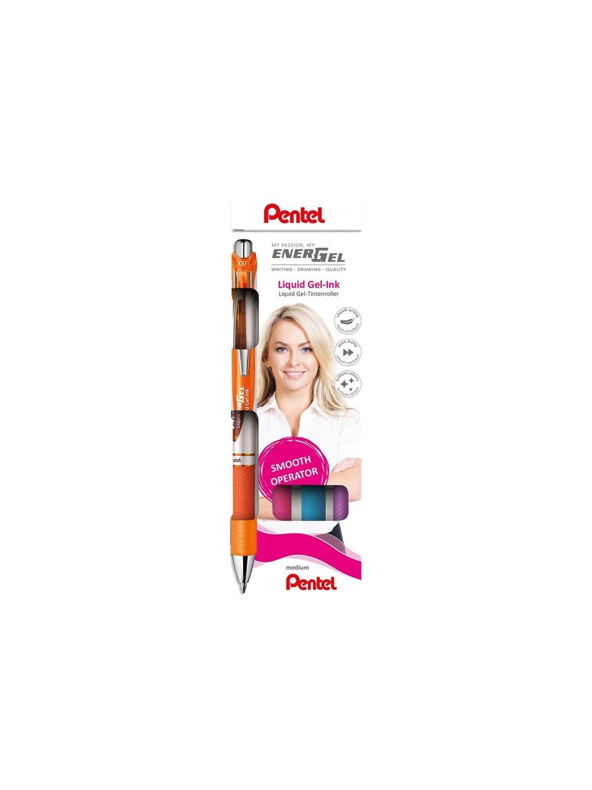 Pentel Bl77-4col Energel Roller 0.7mm 4-pack (Orange - Violet - Pink - Light Blue) - Utensilien Zum Schreiben Und Zeichnen