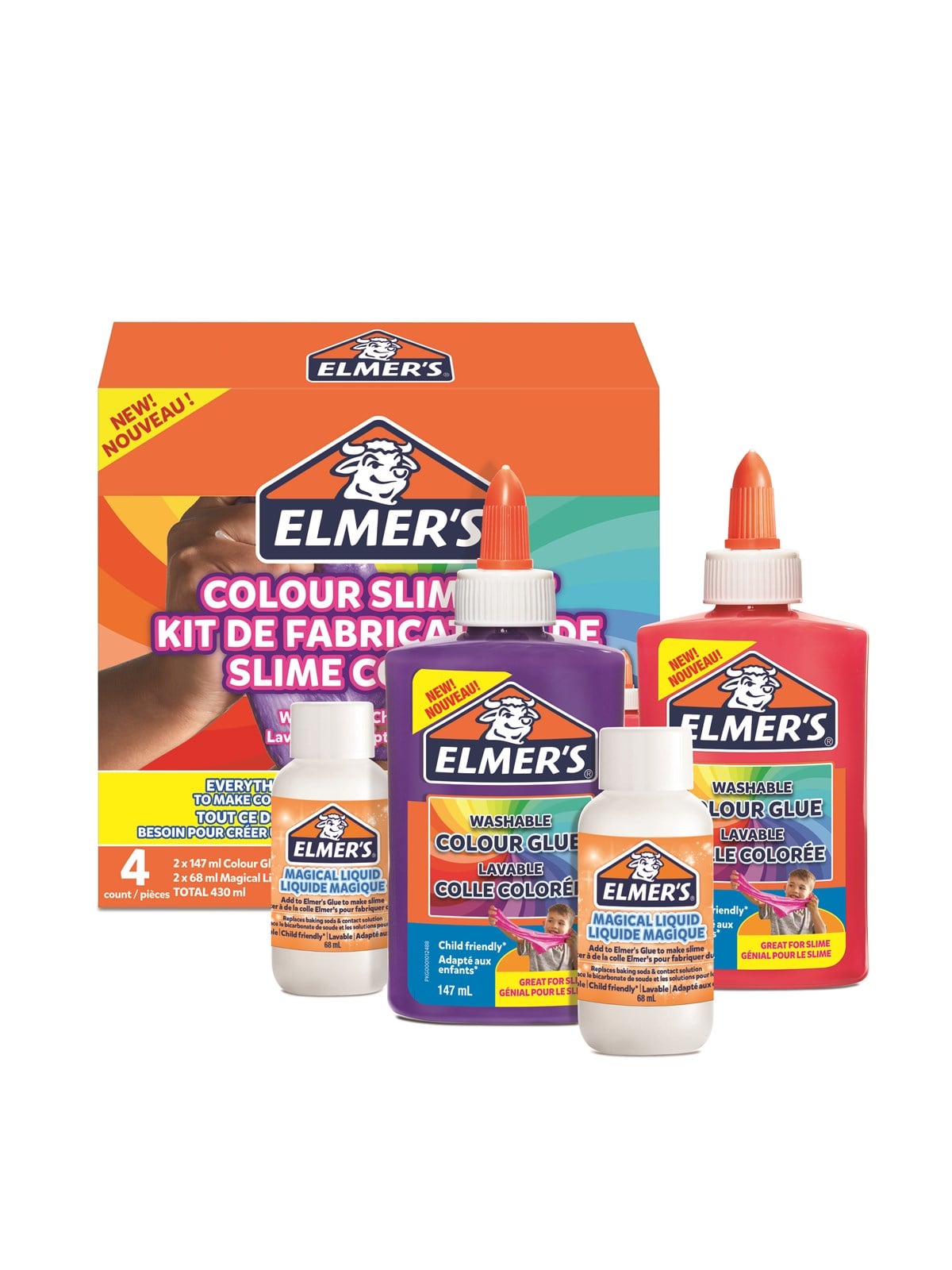 Elmer's Colour Slime Kit | 4-teiliges Kit - Kreativ Spiele - 2109506