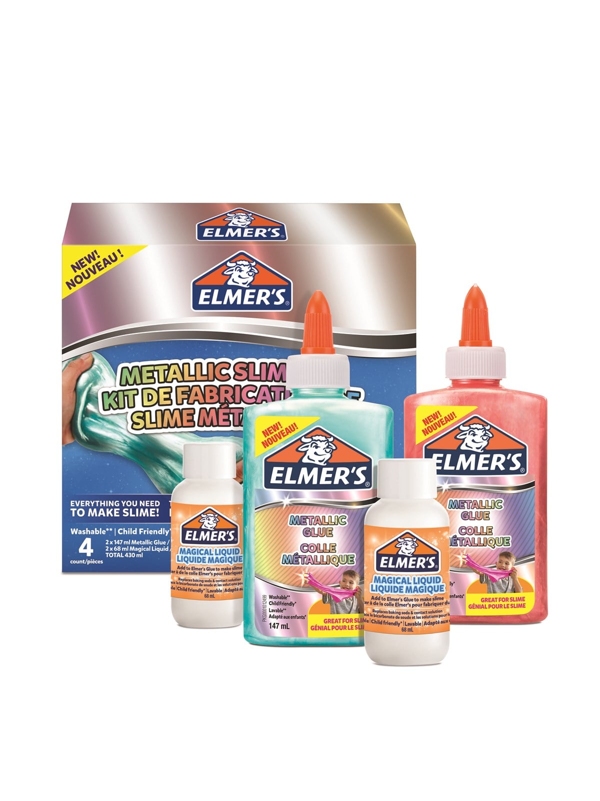 Elmer's Metallic Slime Kit | 4-teiliges Kit - Kreativ Spiele - 2109483