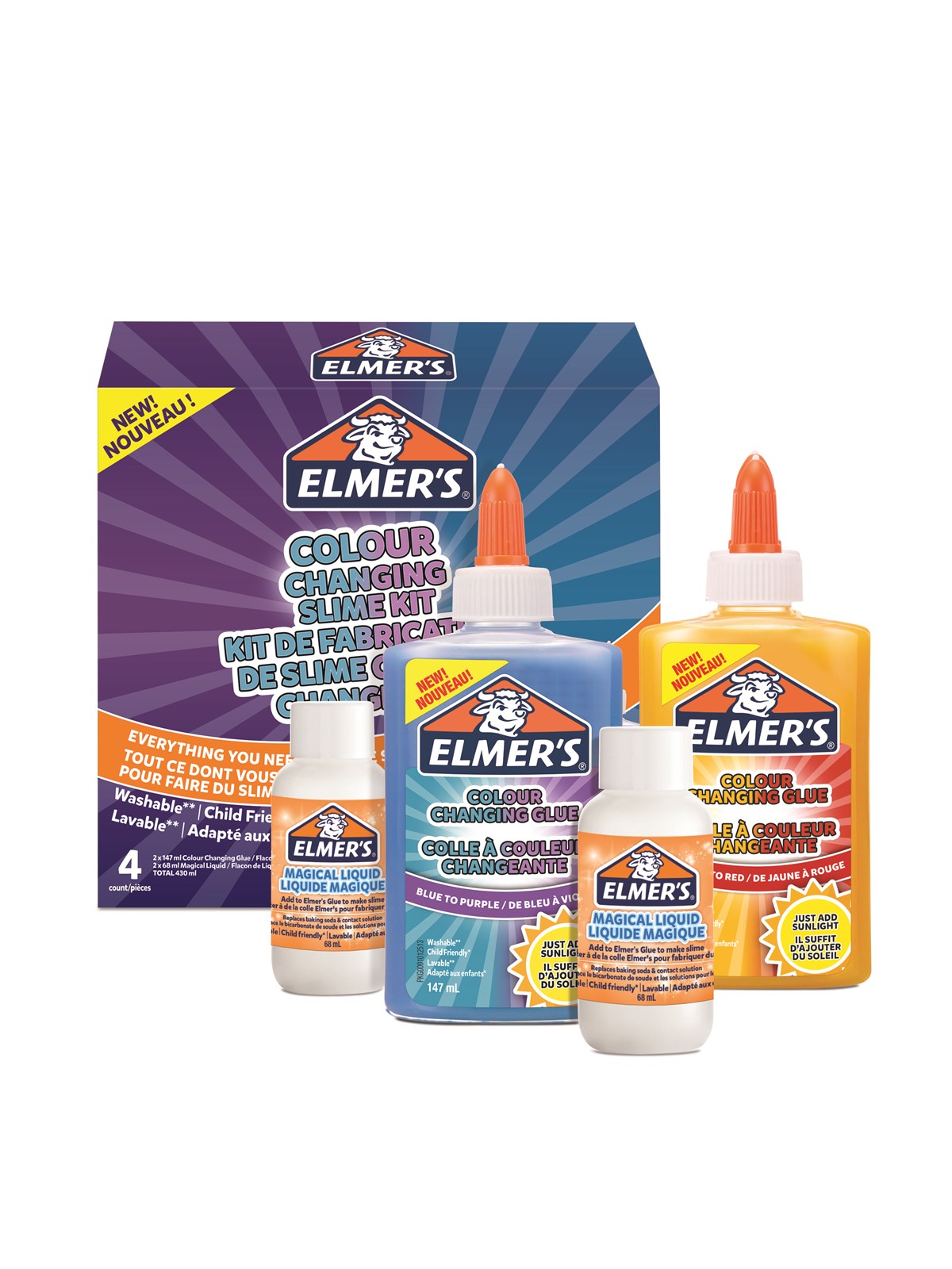 Elmer's Colour Changing Slime Set | 4-teiliges Kit - Kreativ Spiele - 2109487