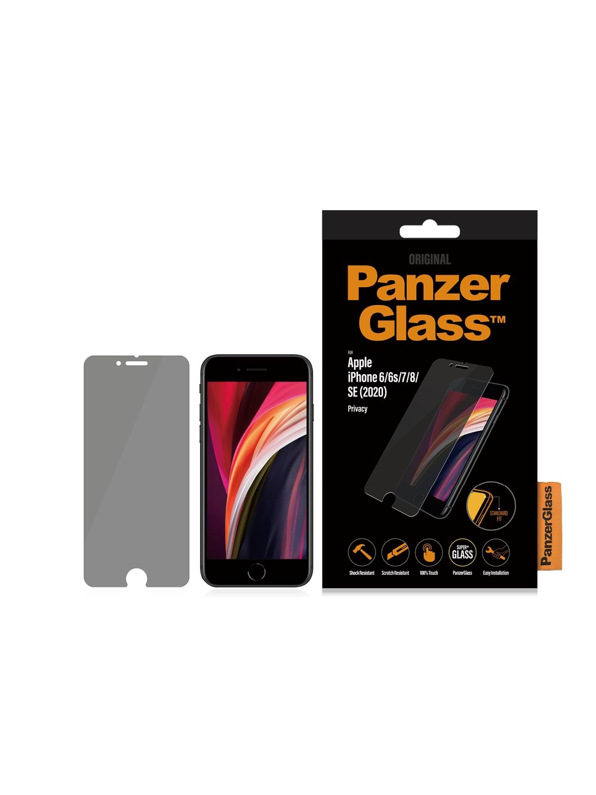 Panzerglass Privacy Screen Protector Apple Iphone SE (2020/2022) | 8 | 7 | 6 | 6s | Standard Fit - Handys Schutzfolie - Panzerp2684