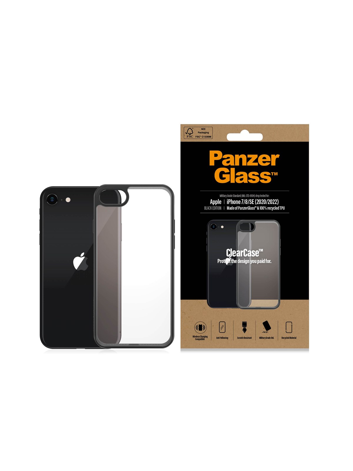 Panzerglass Clearcase Apple Iphone 8 | 7 | SE (2020/2022) | Black - Handys Cover Cases - Panzer0227