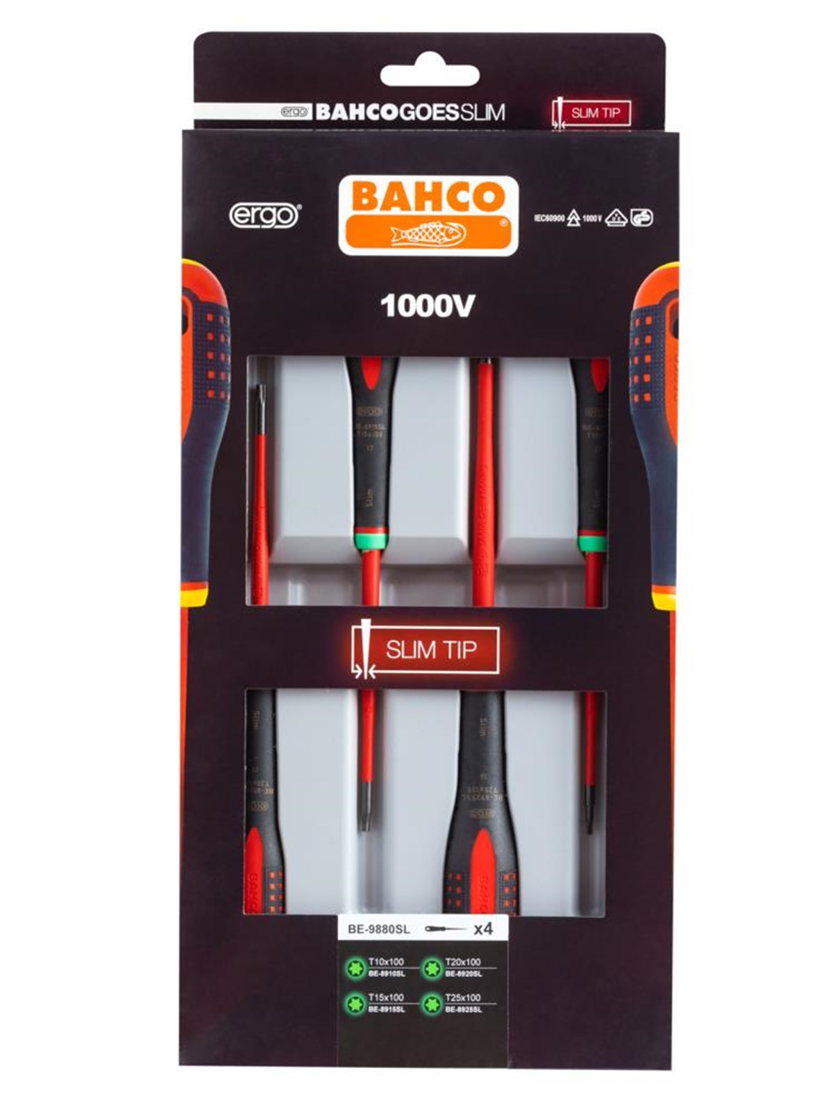 Bahco Screwdriver Set Bahco Ergo Slim Blade 4 Pieces Torx - Handwerkzeuge - Be-9880sl
