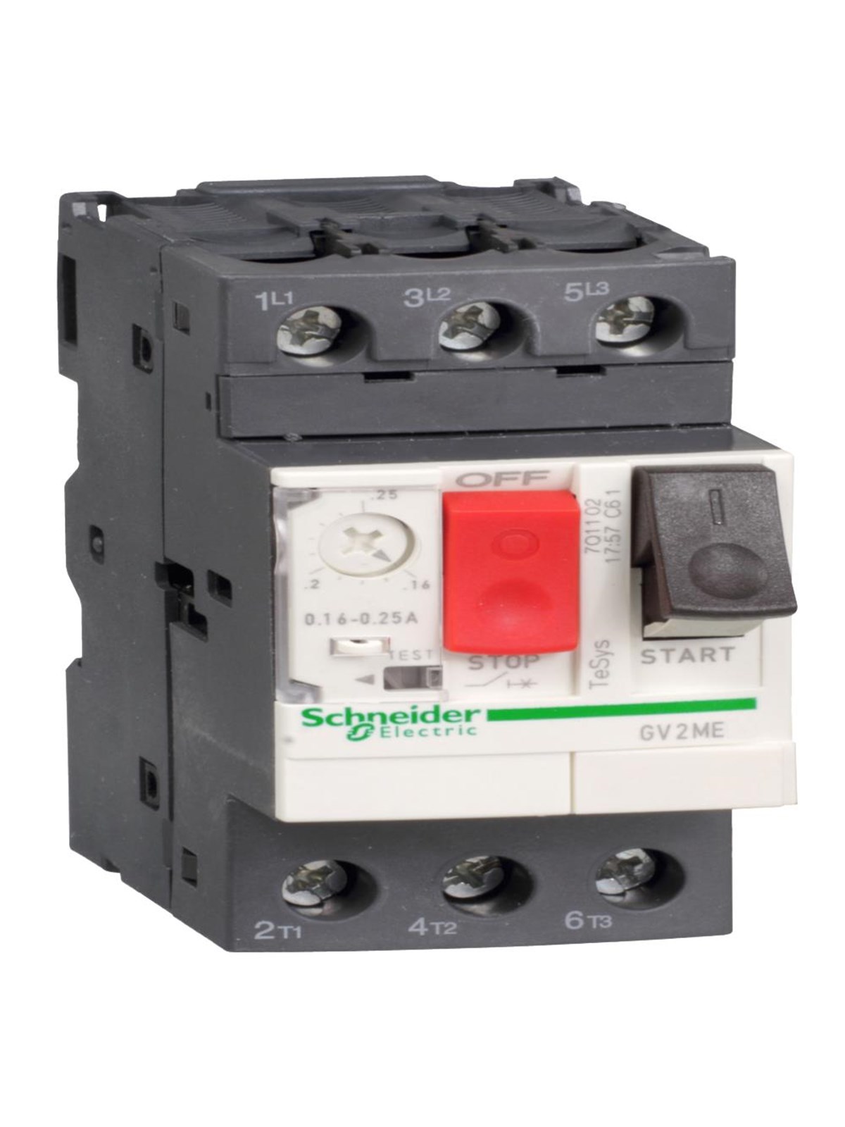 Schneider Electric Tesys gv motor circuit breaker gv2me20 thermal-magnetic 13-18a 7.5kw@400v icu15ka pushbutton Image