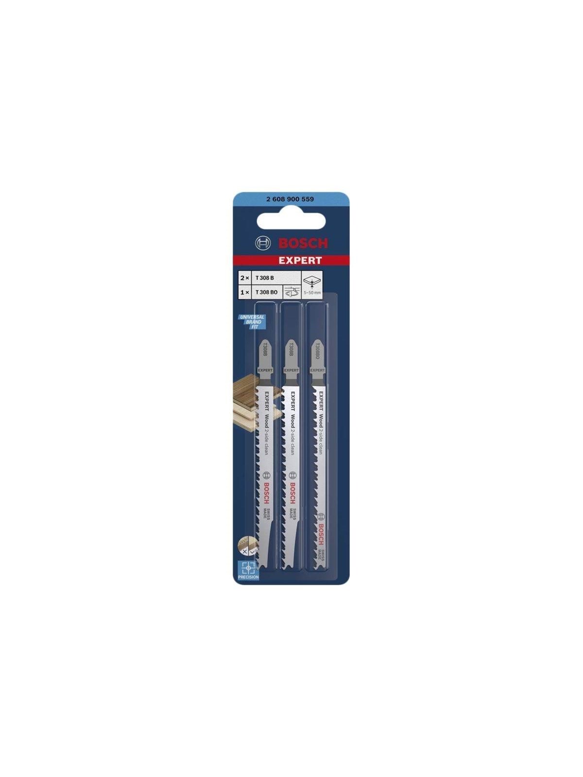 Bosch Expert Wood 2-side Clean Jigsaw Blade Set - Stichsaegen - 2608900559