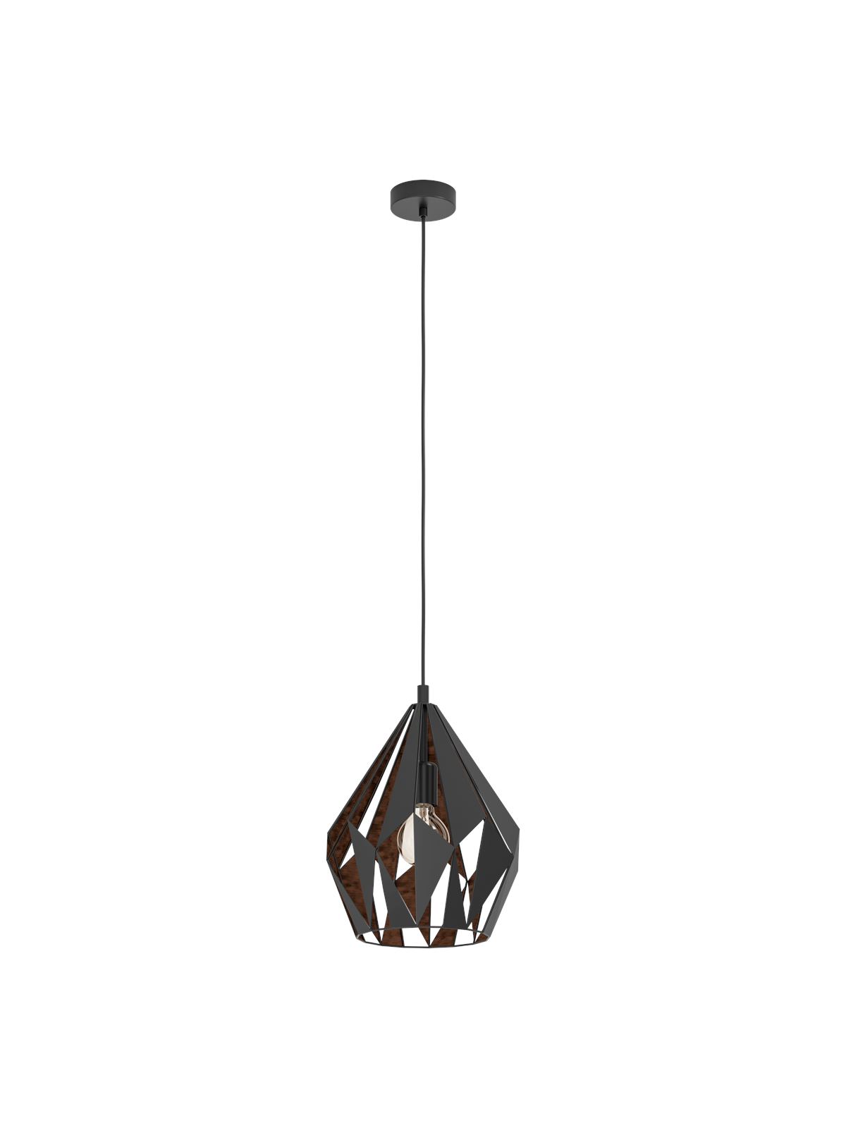 Eglo Carlton 1 Hängeleuchte, Schwarz, Kupfer - Lampen - 49254