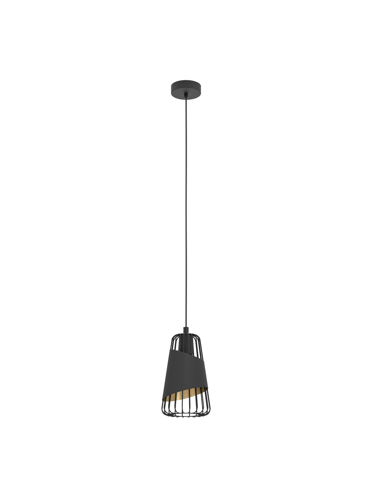Eglo Austell Hängeleuchte, Schwarz, Gold - Lampen - 49447