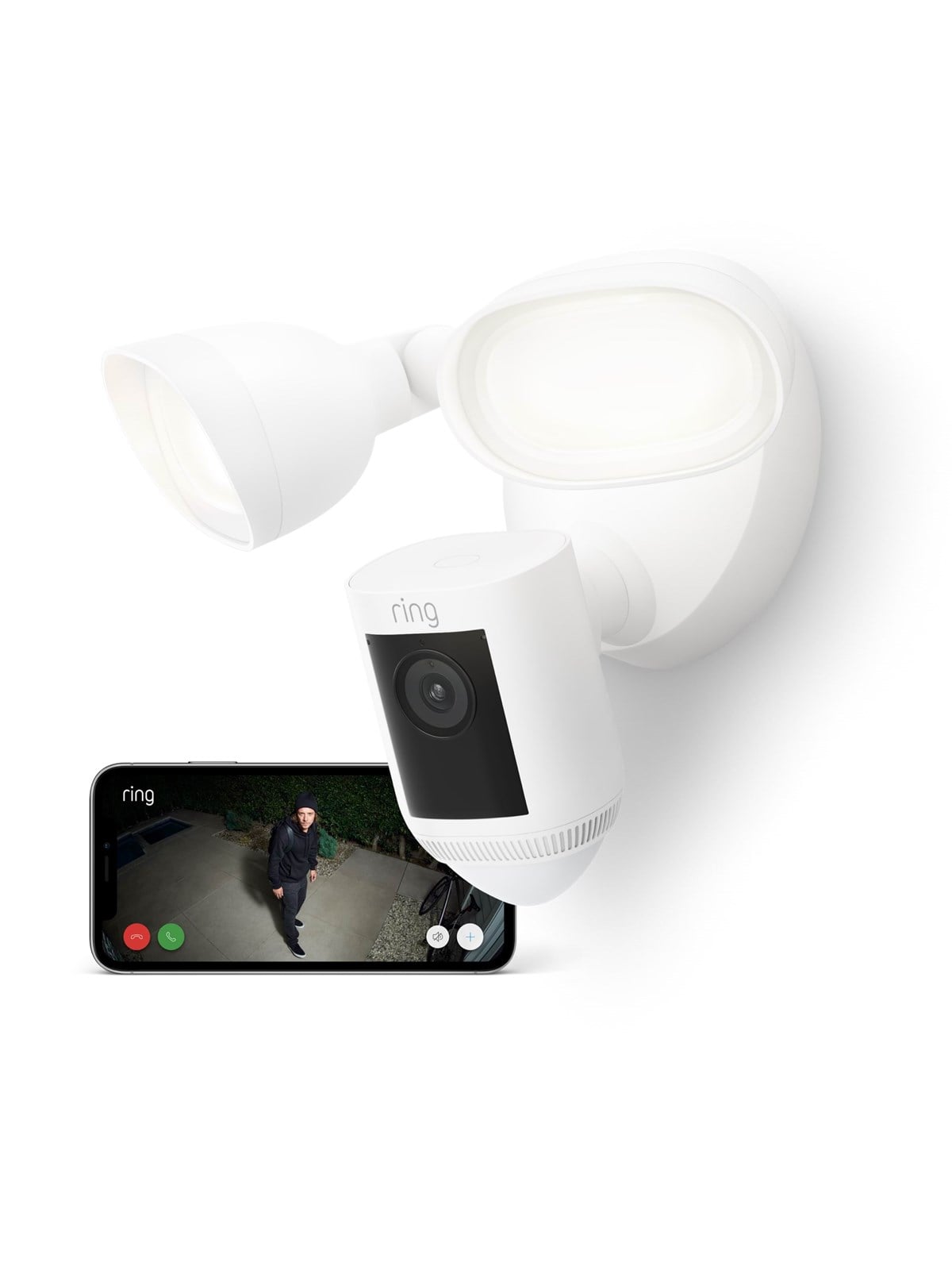 Ring Floodlight Cam Wired Pro - Weiß - Smart Home - B0cg6ws7bz